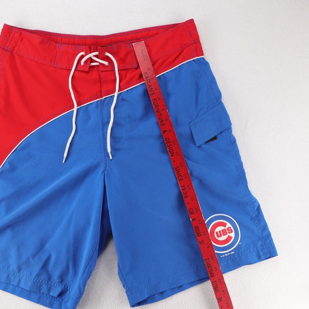 MLB Chicago Cubs‎ Board Shorts Mens XL Blue Red Colorblock Swim Trunks 2009
